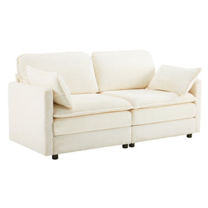 69" Plush Cloud Loveseat: Modular 2-Seater Sectional Sofa