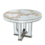 Aesthetic Round Dining Table with Floral Design