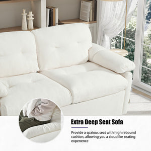 Convertible Pull Out Sofa Bed Queen Size, 3 In 1 With Side Storage