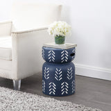 Kiri Modern Bohemian Arrow Pattern Drum Indoor/Outdoor Garden Stool