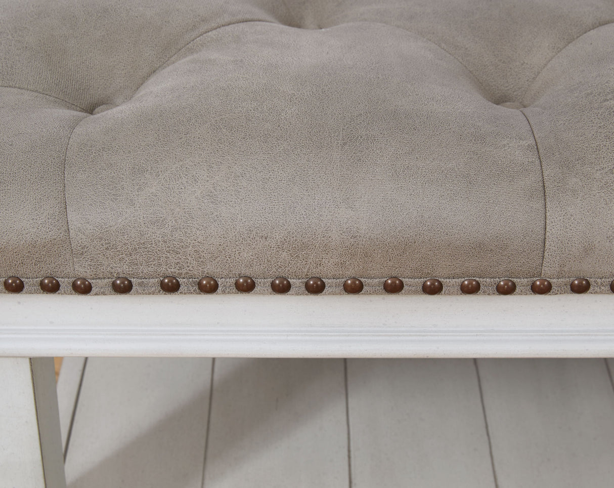 Kanwyn - Uph Ottoman Cocktail Table - Whitewash