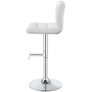 Lenny - Upholstered Adjustable Bar Stool (Set of 2) - White
