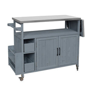 54.33" Farmhouse Rolling Outdoor Kitchen Cart