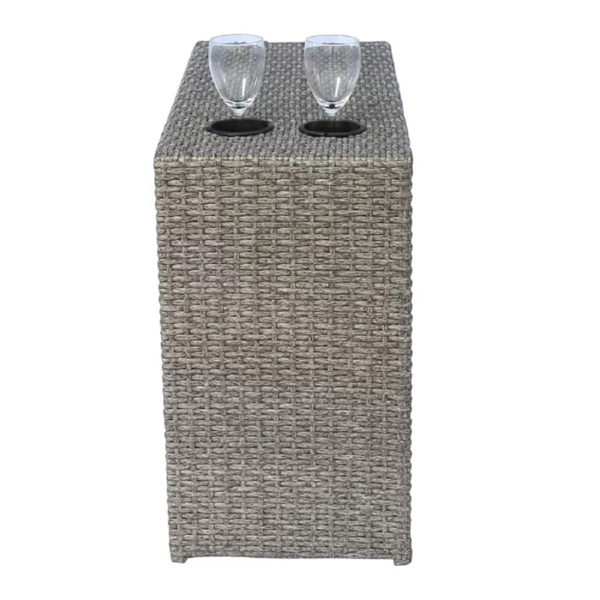 Weather Resistant Wicker Conversation Set with Cushions – Dark Brown or Dark Gray