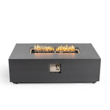 Volon Modern Rectangular Fire Pit Table in Light Gray