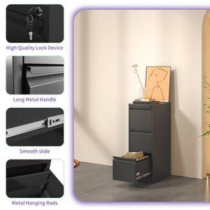 Steel Drawer Vertical File Cabinet With Lock For A4 Legal / Letter Size