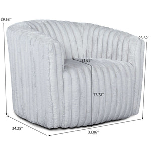 Modern Comfort Swivel Chair with Channel-Tufted Design - White or Gray