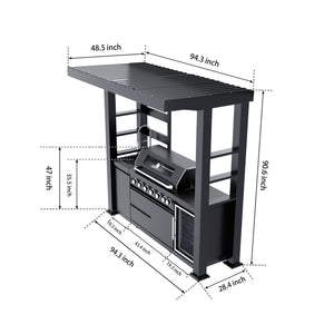 94-Inch 6-Burner Deluxe Stainless Steel Gas Outdoor Kitchen Grill