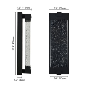 Black Aluminum Outdoor Wall Light with Bubble Crystal