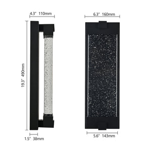 Black Aluminum Outdoor Wall Light with Bubble Crystal