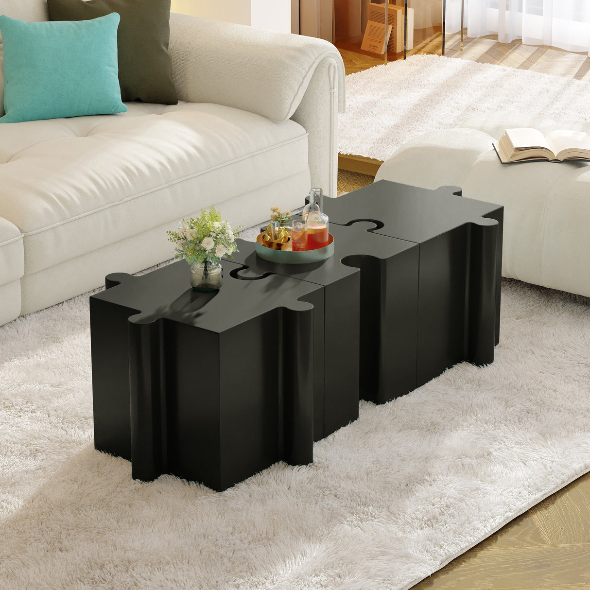 3-Piece Artistic Puzzle Table Set