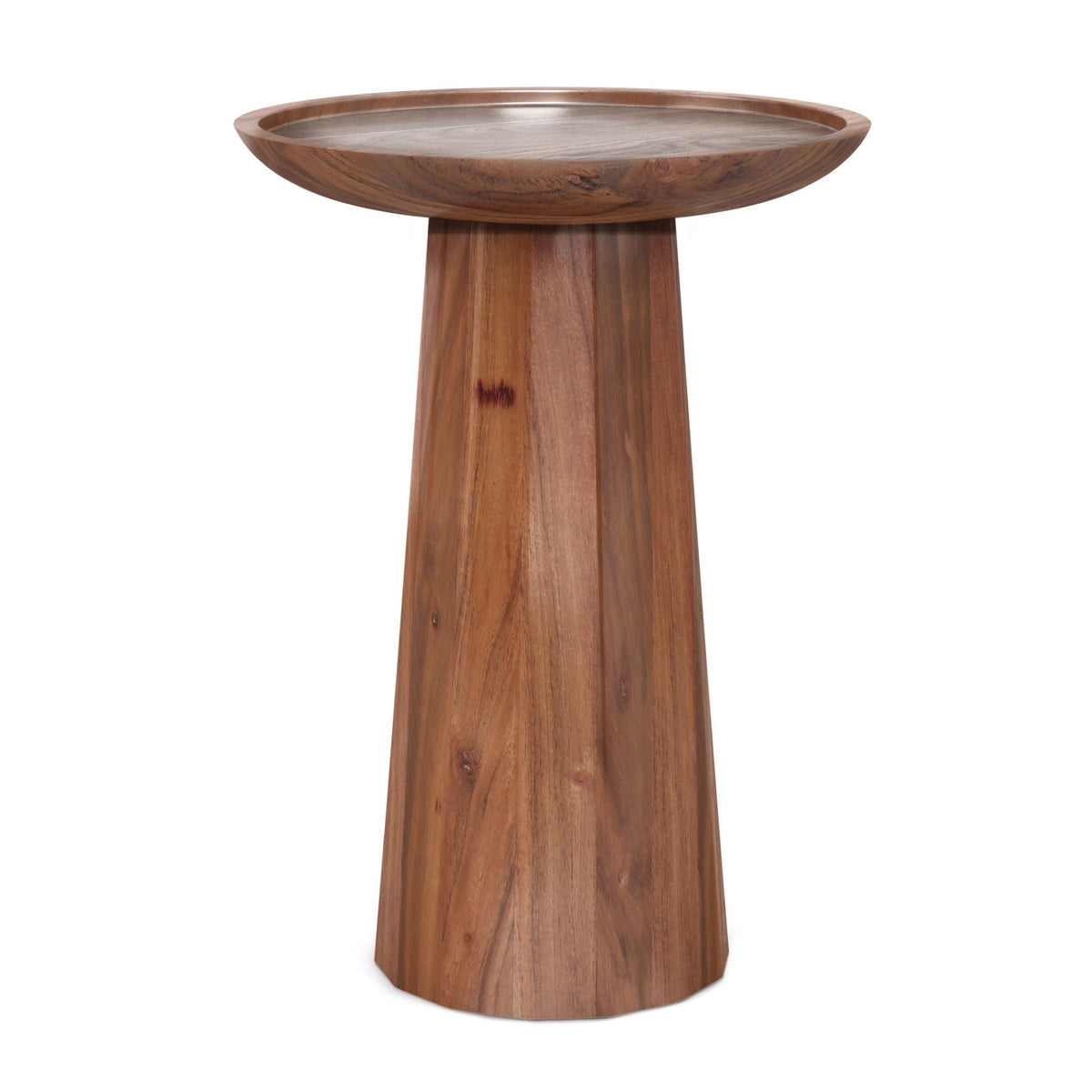 Handcrafted Wooden Accent Table with Sculptural Design - Choice of Color