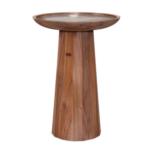 Handcrafted Wooden Accent Table with Sculptural Design - Choice of Color