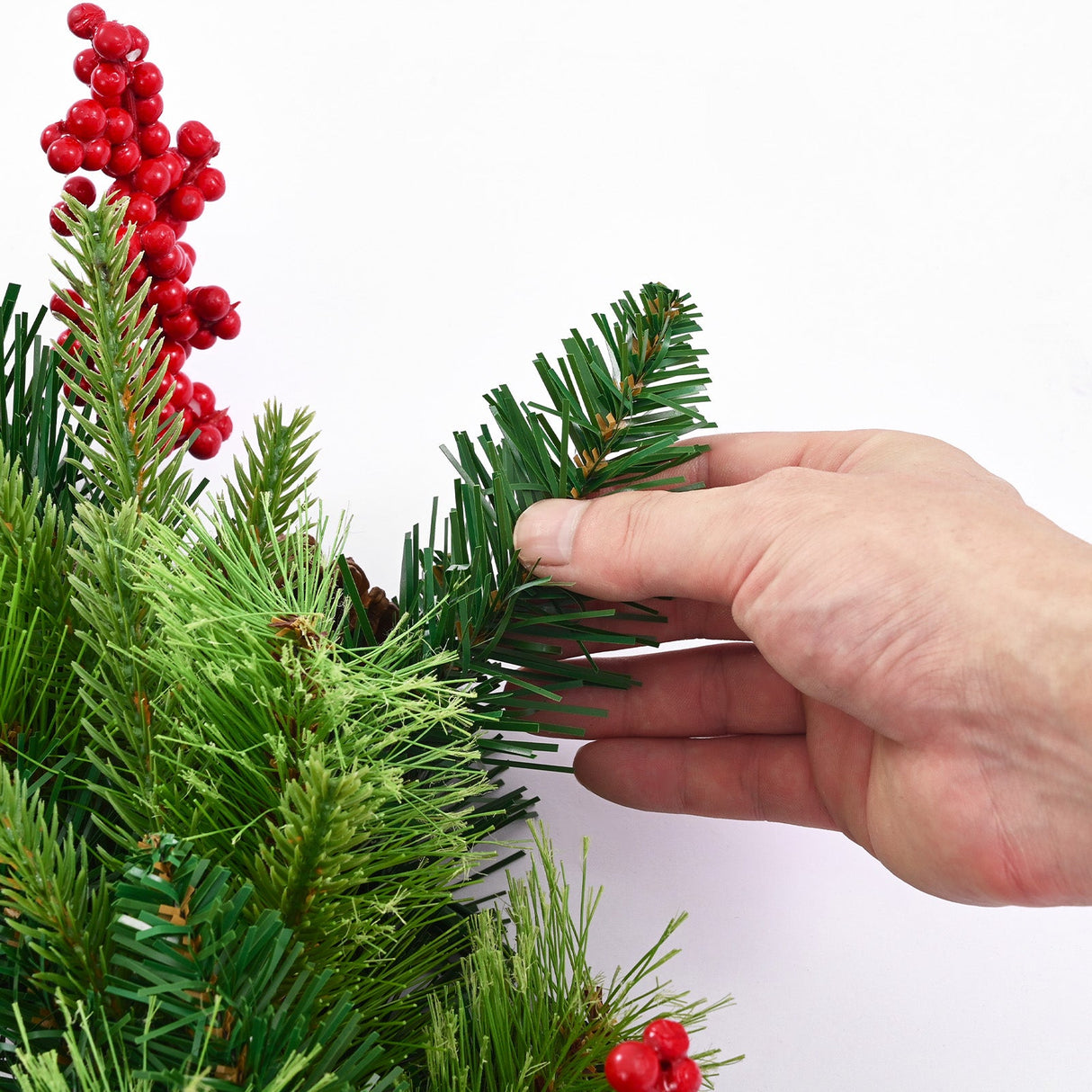 24-Inch Pre-Lit Artificial Christmas Wreath