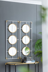 3 Mirror Piece Wall Mirror In Rectangular Frame For Bedroom And Living Room