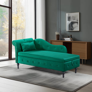 Aijia 60" Velvet Multifunctional Storage Chaise Lounge