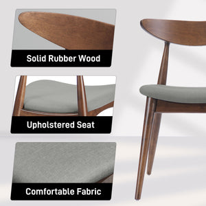 Retro Dining Chairs With Ergonomic Back (Set of 2)
