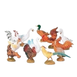 Bird Figurines for Nativity Scenes - Set of 12 - 5 Inch Scale