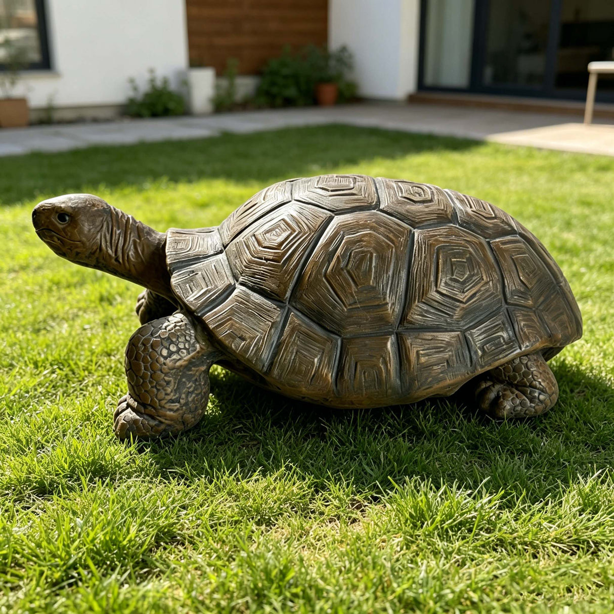 30.51" Long Realistic Tortoise Figurine, 11.22" High Resin Turtle Statue, Large Outdoor Garden Sculpture for Nature Decor & Themed Displays