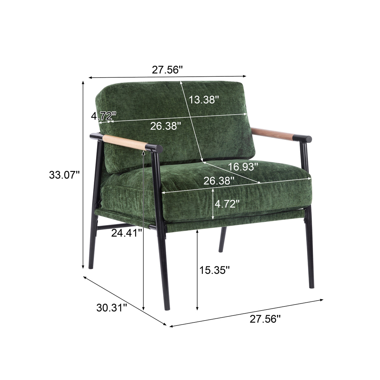 Portwyn Modern Accent Chair with Plush Cushions