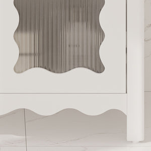 Modern Bathroom Vanity With Tempered Glass Doors