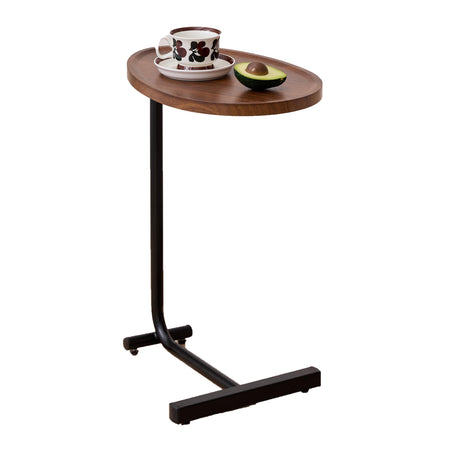 Brown C-Shaped Side Table – Compact Sofa & End Table