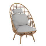 Ellis Outdoor Wicker High-Back Swivel Lounge Chair
