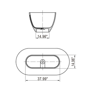 Small Size Stone Resin Solid Surface Oval Shape Freestanding Bathtub For The Bathroom - Matte White