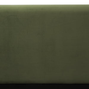 King Size Platform Bed with Velvet Fabric and Curved Headboard