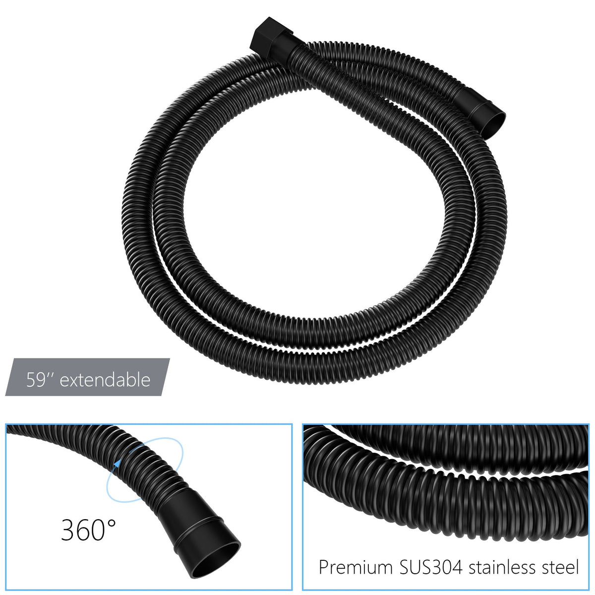 Dual Shower Head 10" Ceiling Mount Square Shower System With Rough In Valve - Matte Black