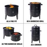 Charcoal Smoker Grill Wood Smoker Grills Outdoor Cooking 16 Inch Portable BBQ