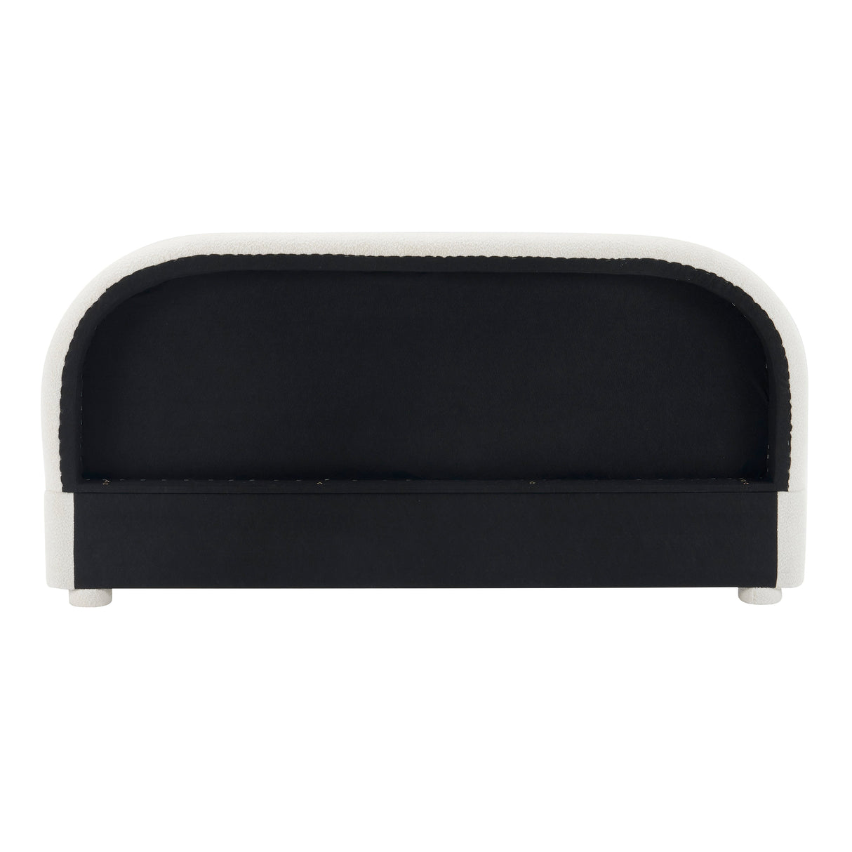Cream Style Fabric Upholstered Bed, Simple Modern Bedroom Double Bed, Queen