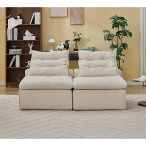 Modular Sofa with Neck and Lumbar Pillows - 2 Seats