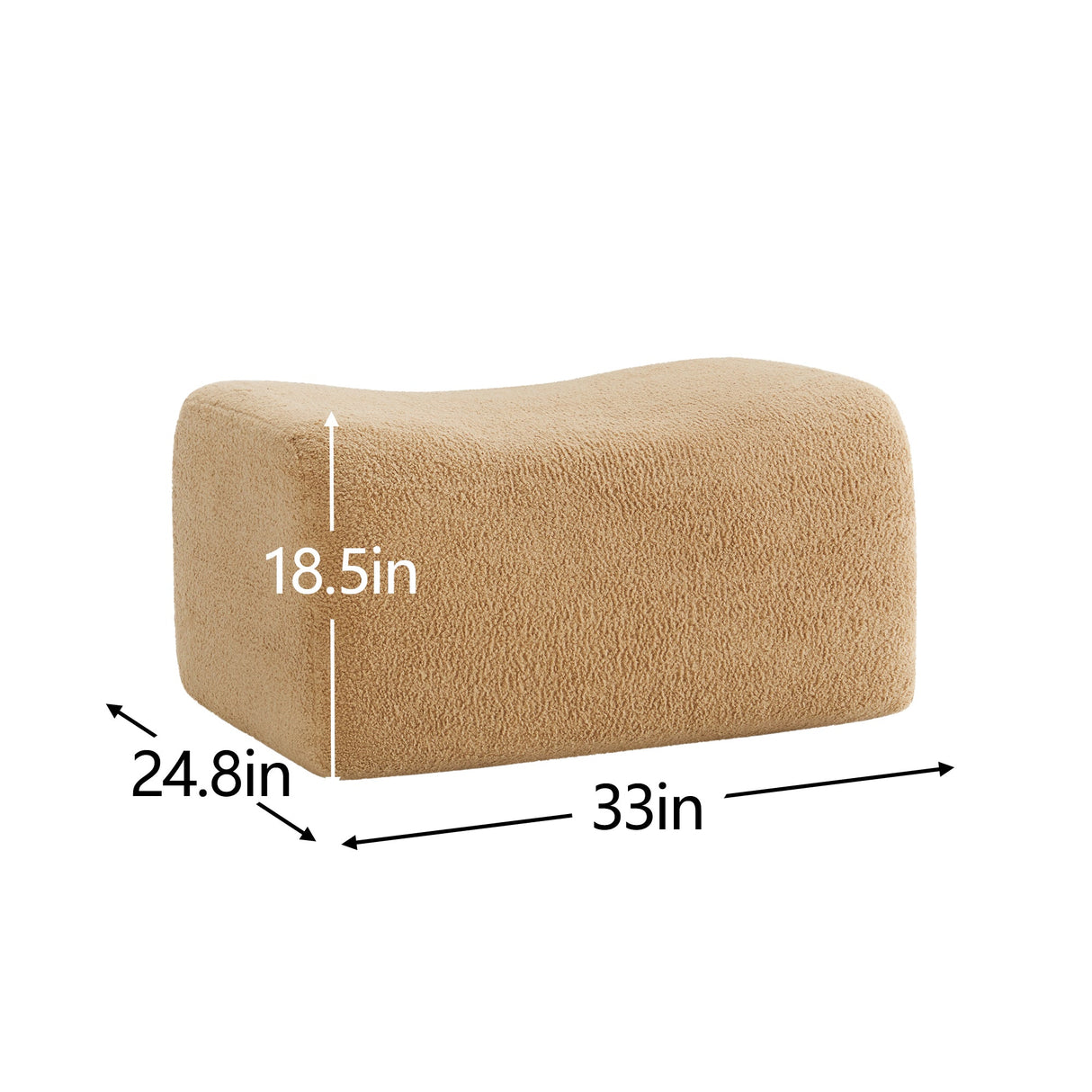 Ottoman Teddy Fabric-Camel