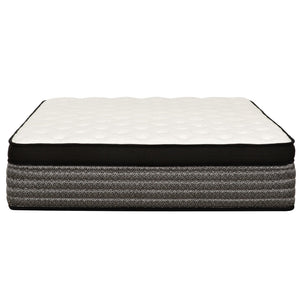 16" Premium Hybrid Mattress In A Box Plush Gel Memory Foam Top With Cooling Technology - Gray / White - Queen
