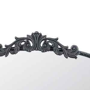 Baroque Grand Wall Mirror with Black Matte Iron Frame - Black