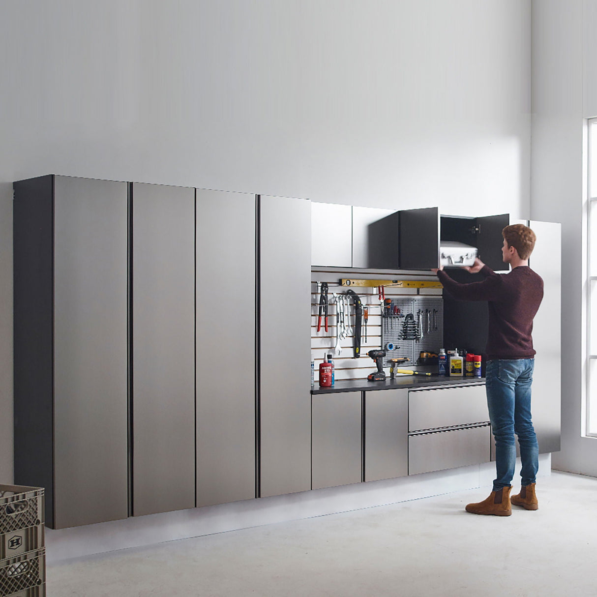 Nova Series - Wall Mounted Garage Cabinet - Dark Gray