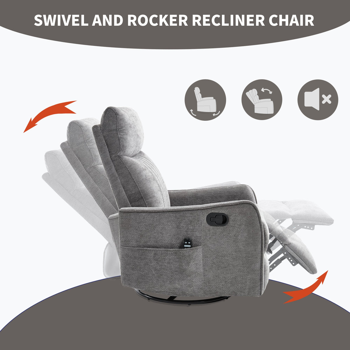 ComfortMax Dark Gray Recliner Chair