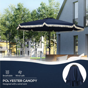 Outsunny 9ft Patio Umbrella with Push Button Tilt and Crank