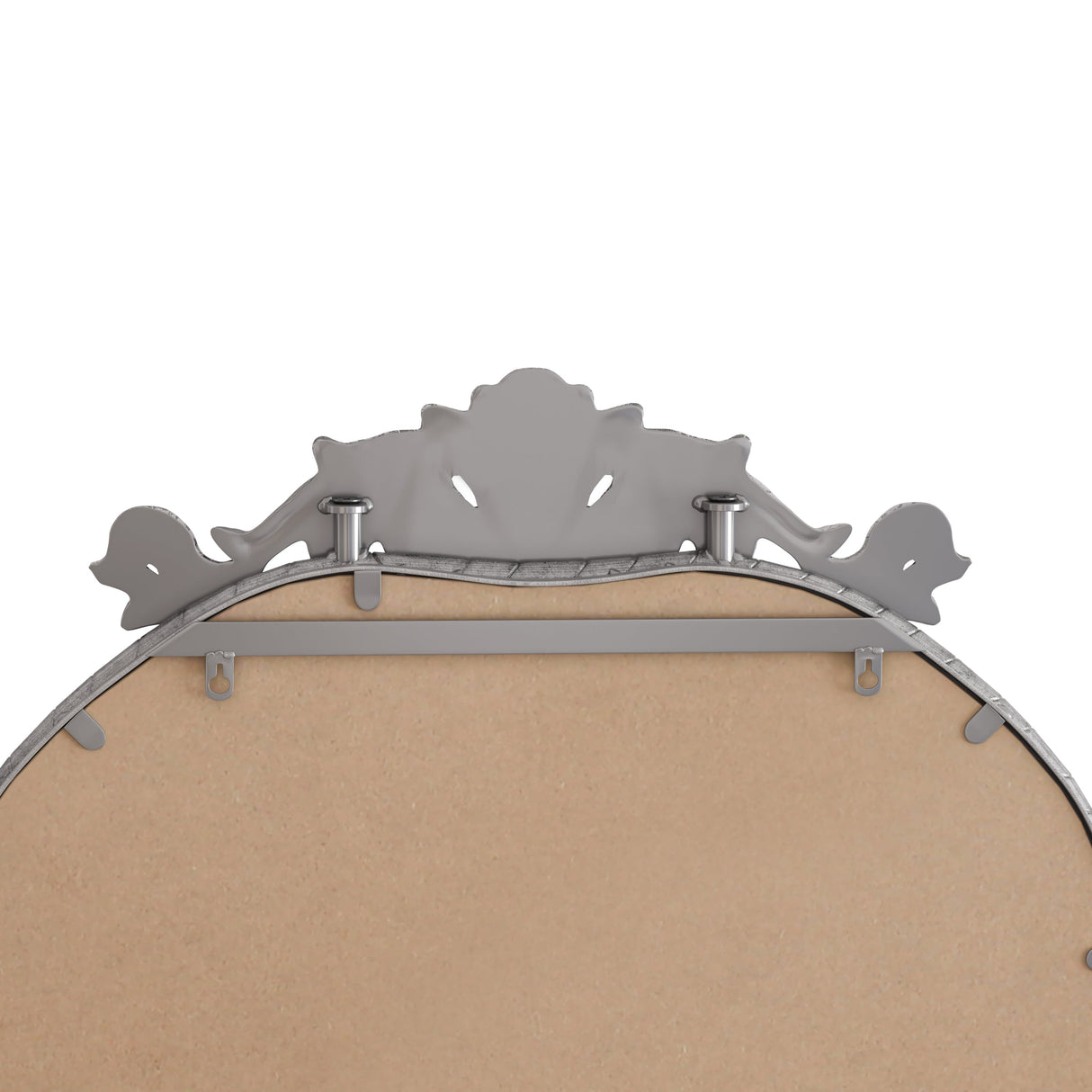 Retro Arched Full Body Mirror with Vintage Carved Applique