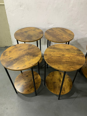 3-Piece Coffee Table and End Table Set (Rustic Brown)