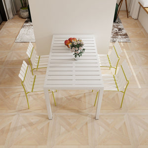4 Piece Set Of Modern Color Block Designed Single Chairs
