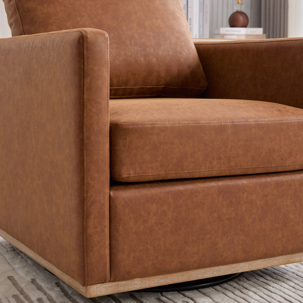 Thornfield Upholstered Square Swivel Accent Chair