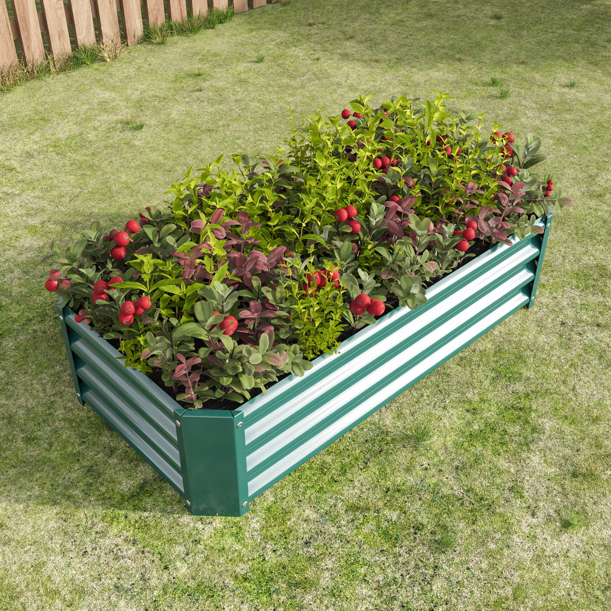 Metal Raised Garden Bed, Rectangle Raised Planter 4×2×1ft