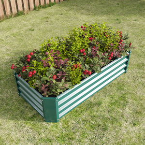 Metal Raised Garden Bed, Rectangle Raised Planter 4×2×1ft