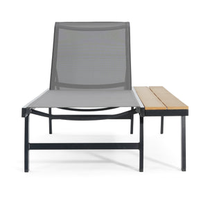 Waterloo Chaise Lounge Set with Attached Wood Side Table - Set of 2