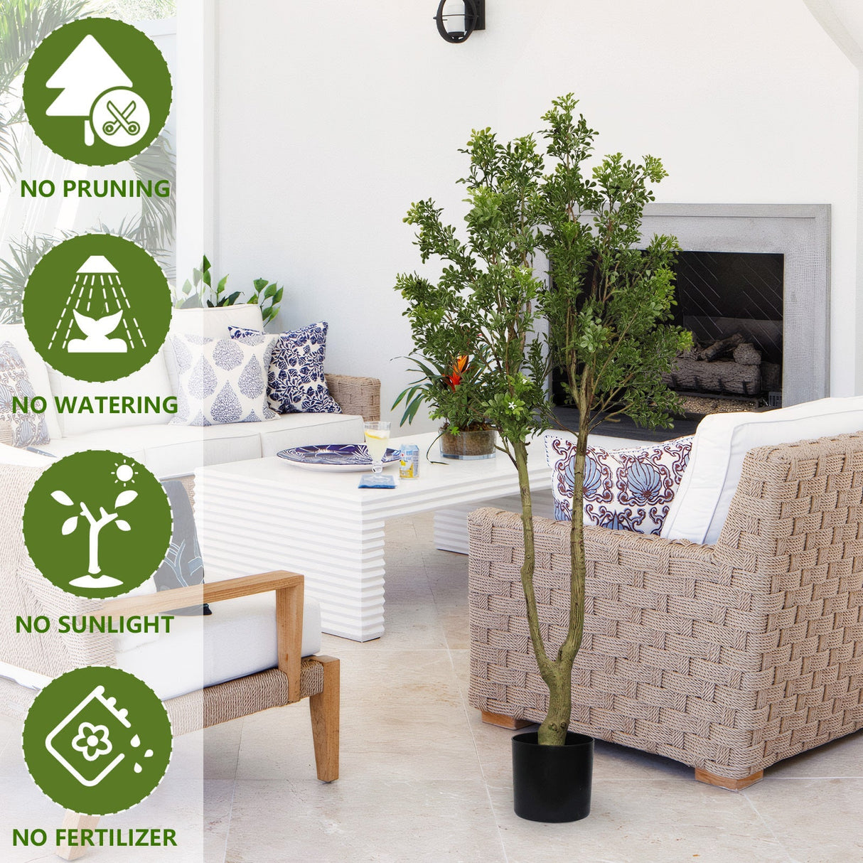 5.2FT Artificial Tree Tall Lush Evergreen Faux Plant