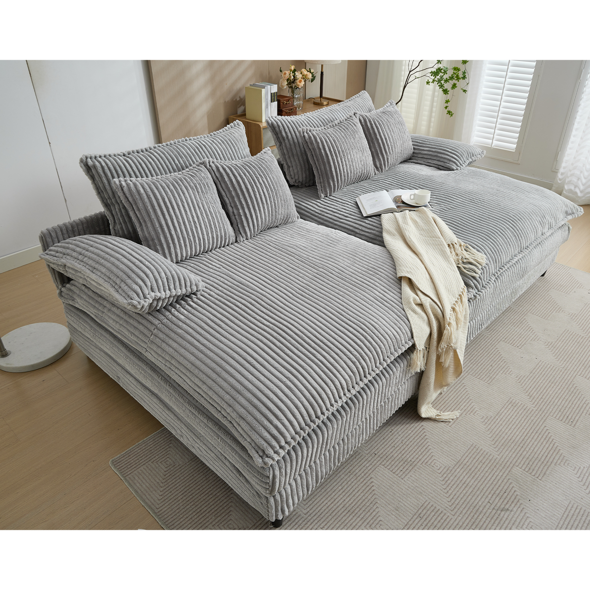 109" W Oversized Double Lounge Chaise Sofa