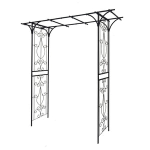 Metal Garden Arch Climbing Plants Support Rose Arch Outdoor - Black