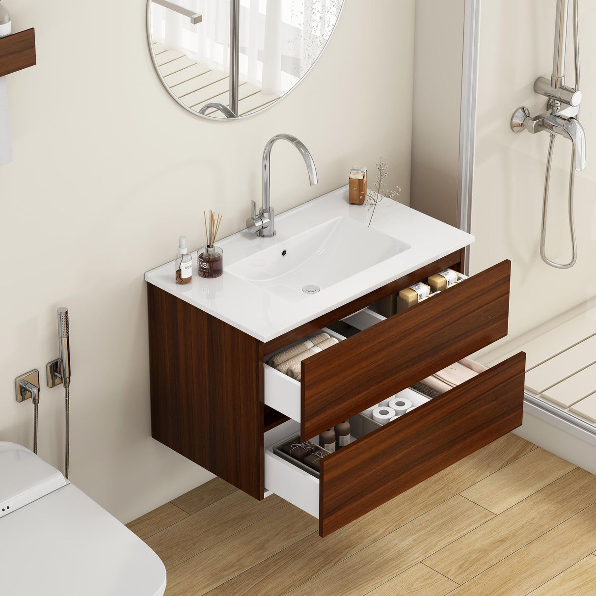 32-Inch Wall-Mounted Bathroom Vanity